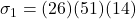 \sigma_{1}=(26)(51)(14)